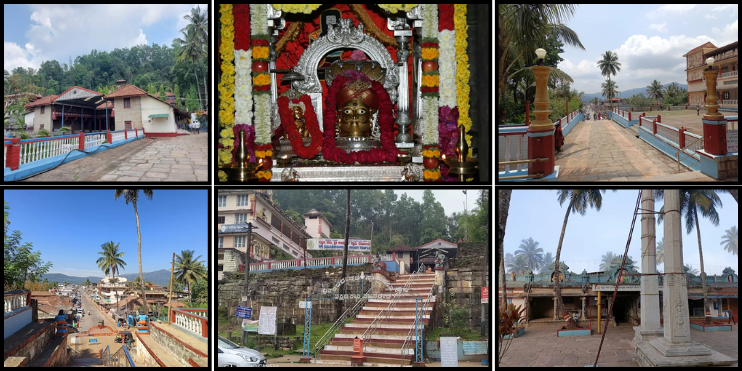 Images of various temples and shrines in India, including the scenic Kalaseshwara Temple dedicated to Lord Shiva.